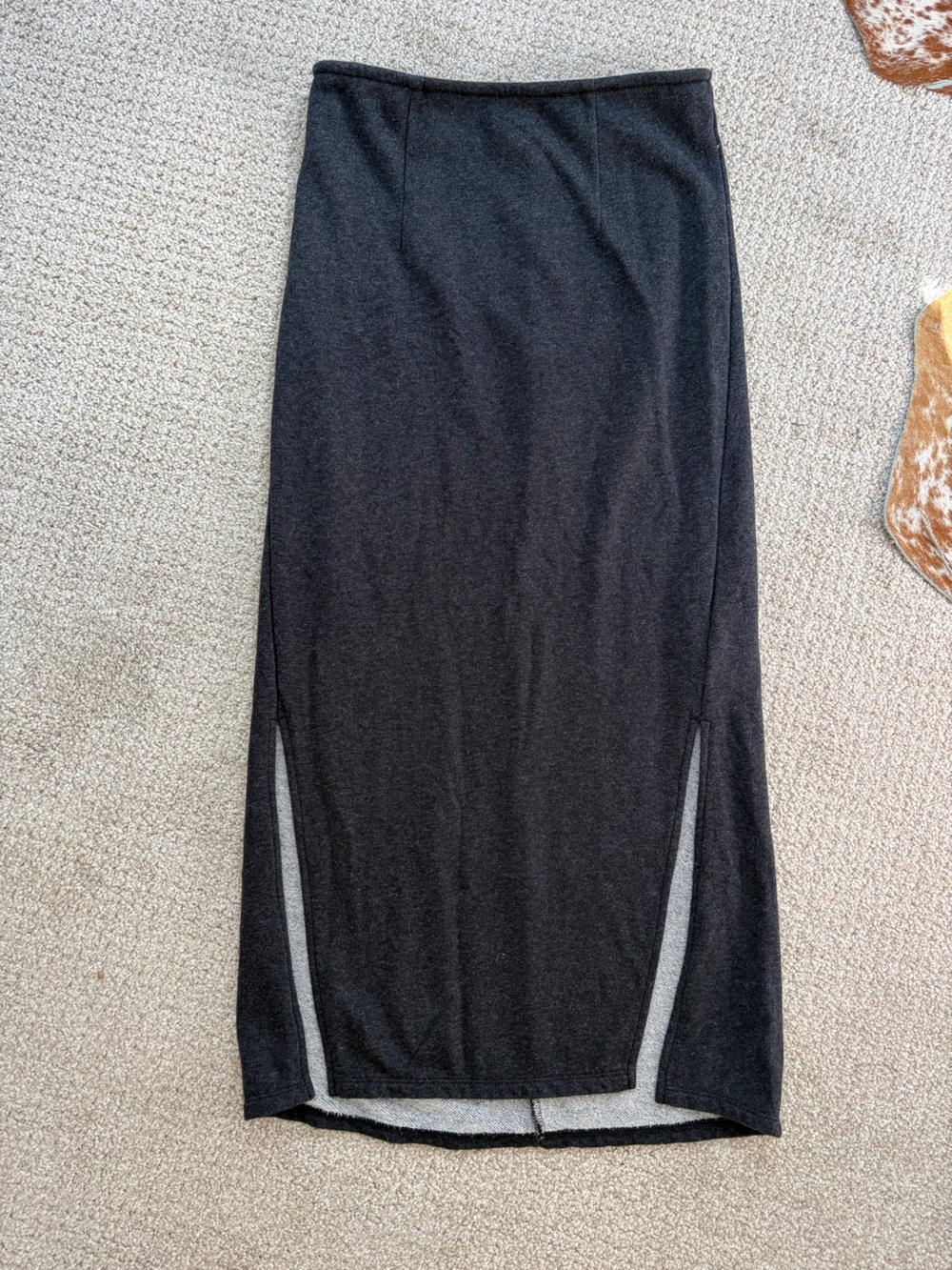 Free People Black Pencil Skirt with Subtle Slits
